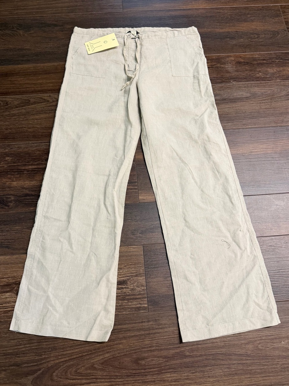 Linen-Blend Drawstring Pants - Picture 2 of 9